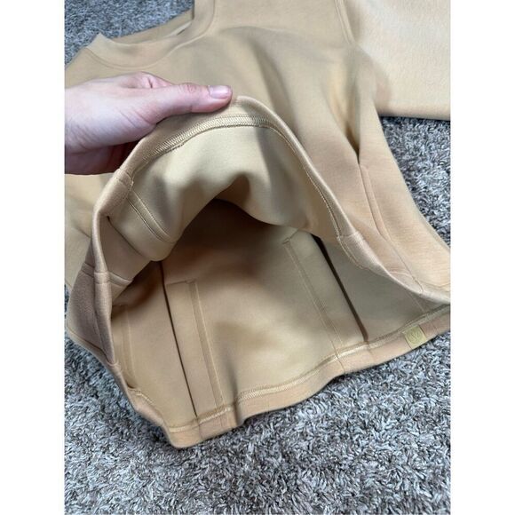 Lululemon Gathered Waist Crew Pullover Pecan Tan Size 6 Slimming Gym Shaping Top - Picture 6 of 12